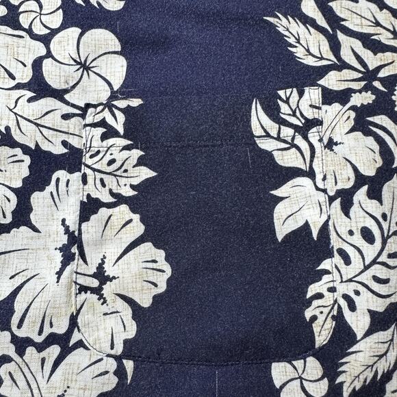 Pineapple Connection Shirt Mens Extra Large Navy Hibiscus Hawaiian Aloha Camp - Picture 6 of 11